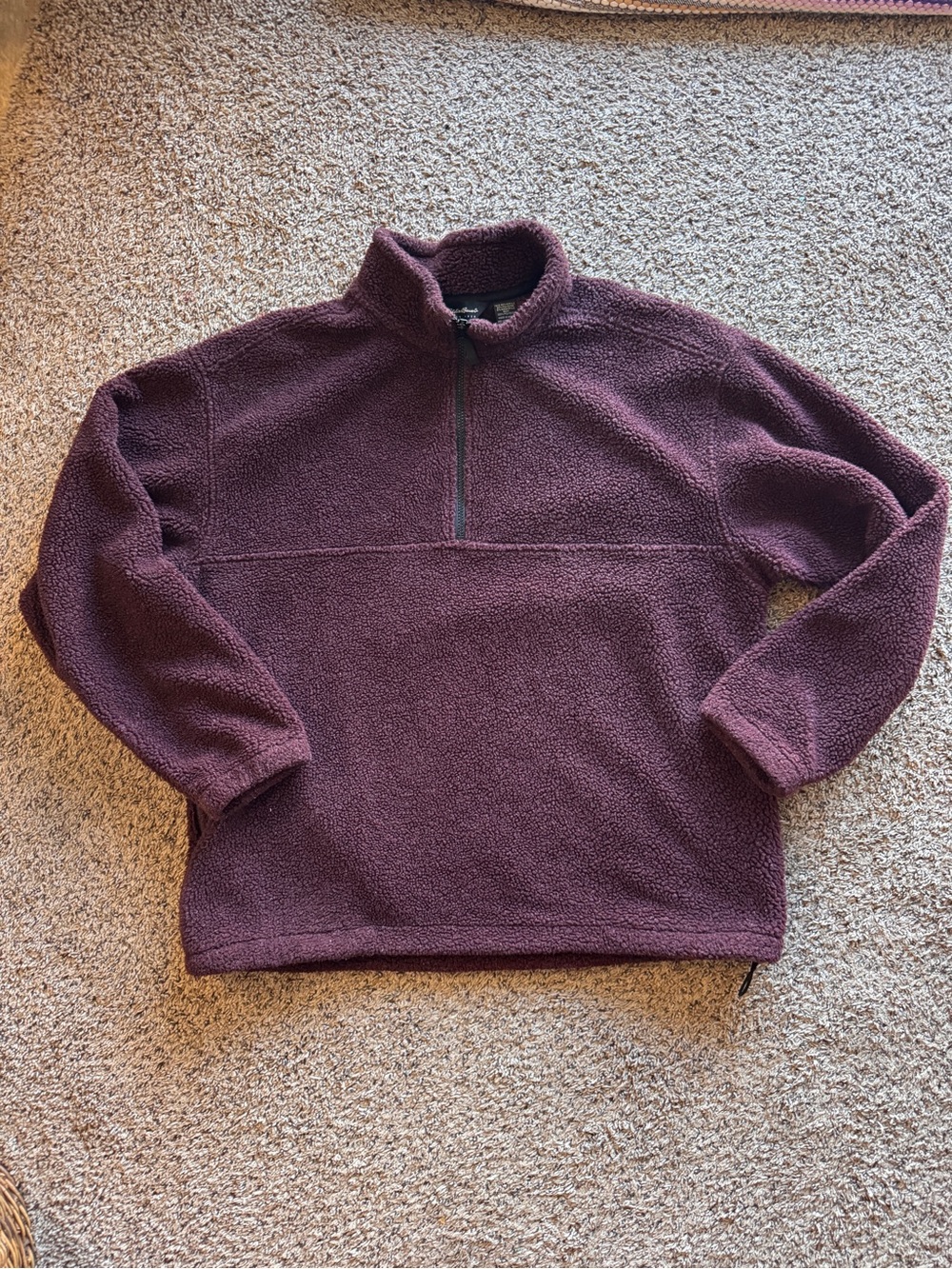 Eddie Bauer Half-Zip Pullover Burgundy Men’s Large Granola